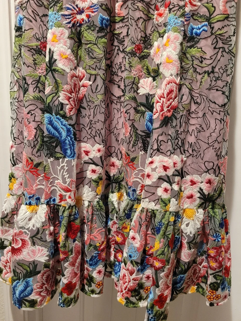 Dress the Population Carina Floral Embroidered Strapless Bustier Fit&Flare Dress - Picture 9 of 12
